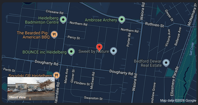 Map showing the SouthTech Systems office in Heidelberg West